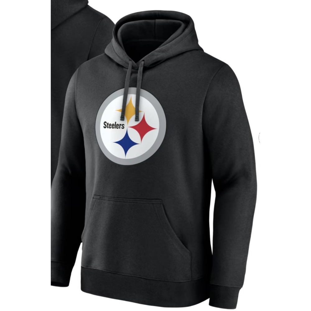 NFL Team Apparel Pittsburgh Steelers Black Pullover Hoodie Size S
